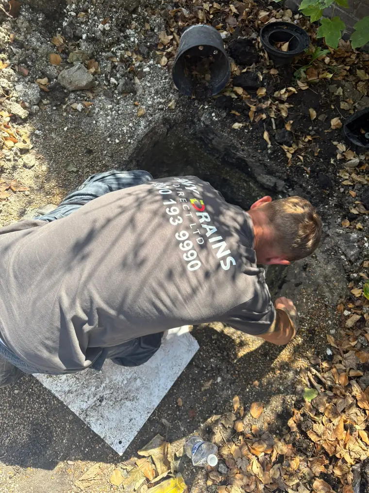 Any Drains engineer clearing an outside drain